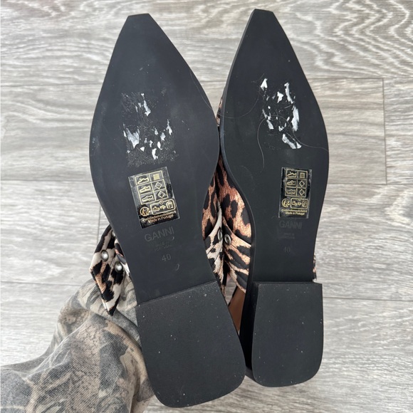 GANNI Leopard Print Buckle Sandals 40 - Picture 7 of 11